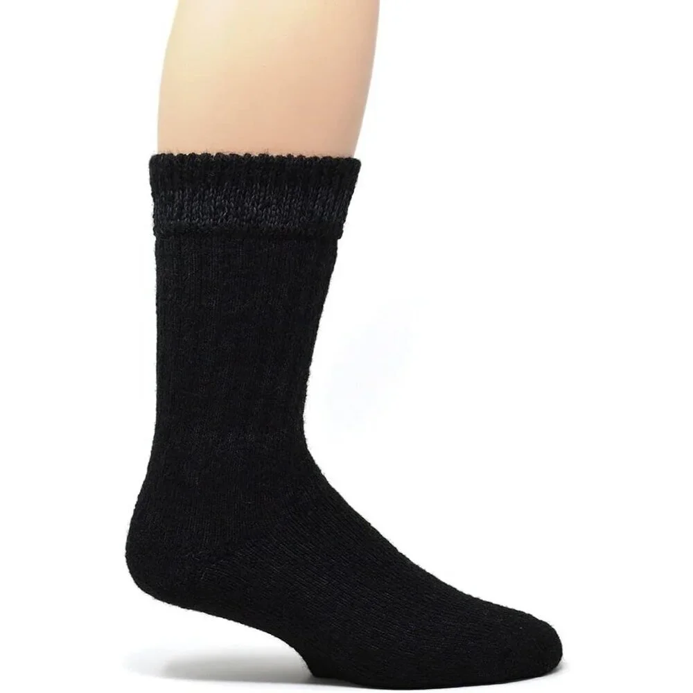Unisex Black Heather 47 % Alpaca Wool 38%  Toasty Toes  Ultimate Alpaca Socks